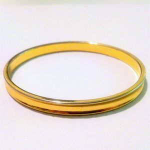 Vintage Monet Gold Tone Concave Bangle Bracelet